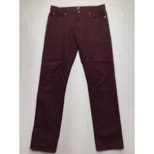 J CREW Sutton Micro Corduroy Pants Men 32x32 Burgundy Red Straight Leg